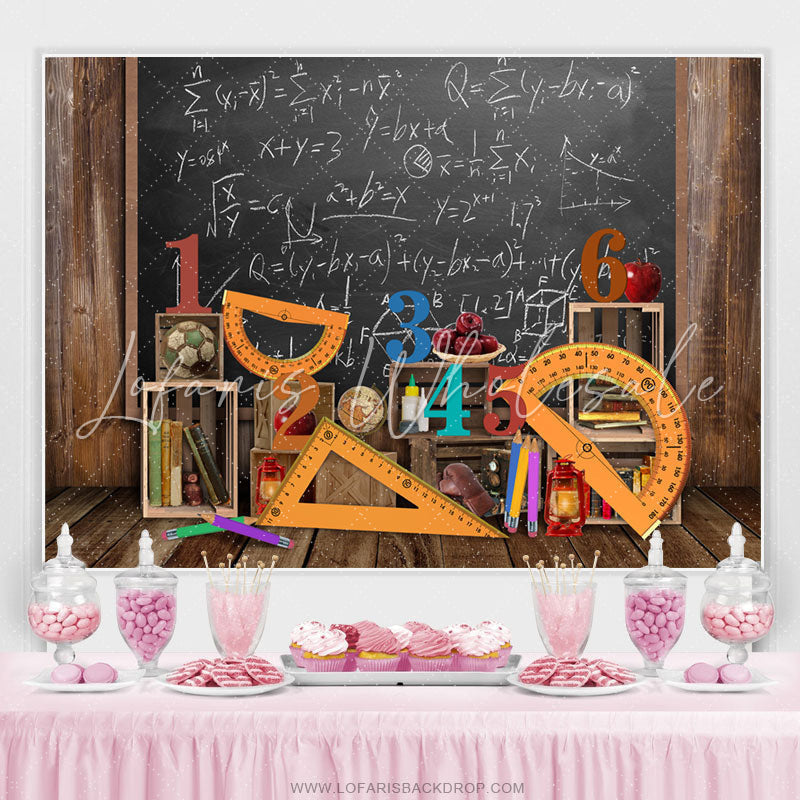 Lofaris Brown Wood And Blackboard Back To School Backdrops