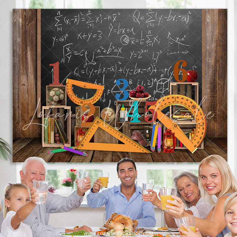 Lofaris Brown Wood And Blackboard Back To School Backdrops