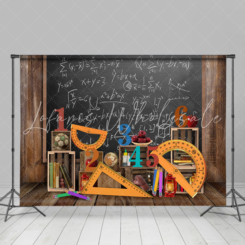 Lofaris Brown Wood And Blackboard Back To School Backdrops