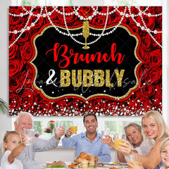 Lofaris Brunch and Bubbly Red Rose Gorgeous Tea Partybackdrop