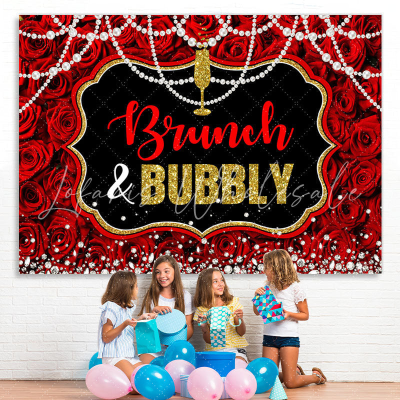Lofaris Brunch and Bubbly Red Rose Gorgeous Tea Partybackdrop