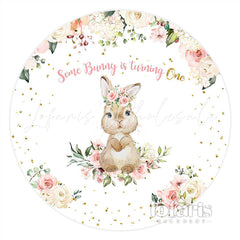 Lofaris Bunny Is Turning One Happy Birthday Circle Backdrop