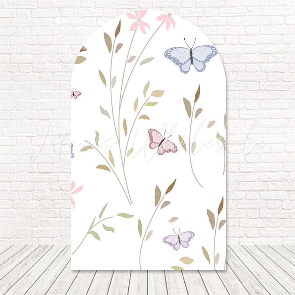 Butterflies Colorful Wings Arch Backdrop For Garden Photo Shoot