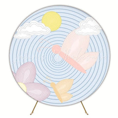 Butterfly Garden Fantasy Round Backdrop For Whimsical Events
