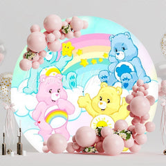 Care Bears Colorful Round Backdrop For Nostalgic Kids Party Theme