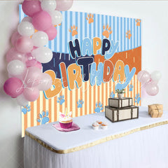 Cartoon Blue Dog Bluey Birthday Party Backdrop For Boy And Girl
