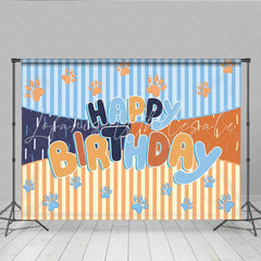 Cartoon Blue Dog Bluey Birthday Party Backdrop For Boy And Girl
