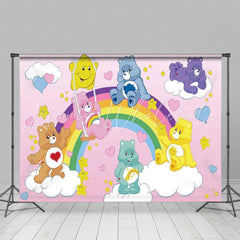 Cartoon Care Cute Bear Birthday Decorations Backdrop For Children Kids