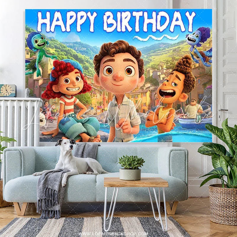 Lofaris Cartoon Film Character Happy Birthday Decro Backdrop
