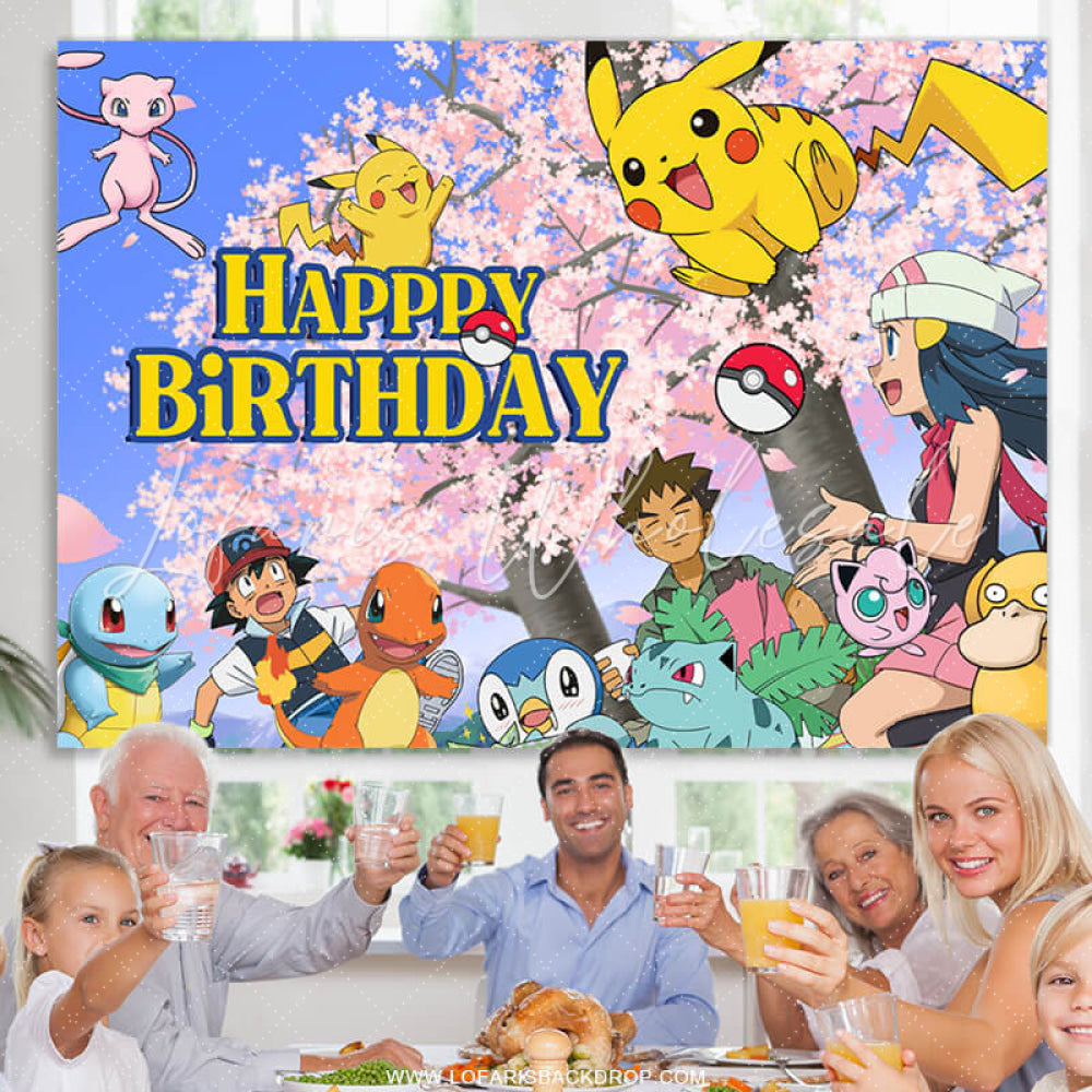 Lofaris Cartoon Film Character Kids Birthday Backdrop Banner