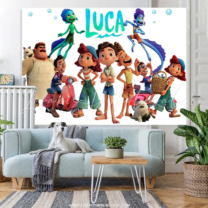 Lofaris Cartoon Film Family Theme Happy Birthday Backdrop Banner