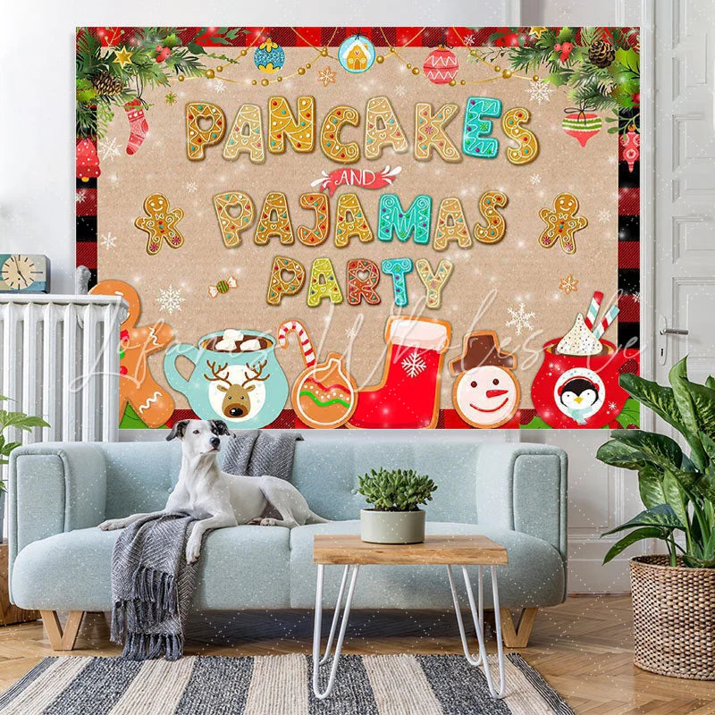 Lofaris Cartoon gingerbread alphabet Christmas photo backdrop