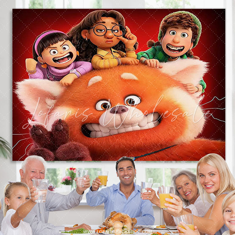 Lofaris Cartoon Girls And Cat Theme Backdrop Banner For Birthday