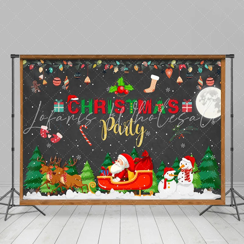Lofaris Cartoon Santa Claus With Lovely Gifts Holiday Backdrop