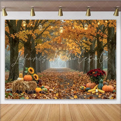 Celebrate Golden Autumn Backdrop with Pumpkins and Sunflowers Rustic Thanksgiving Background for Fall Harvest Photoshoot