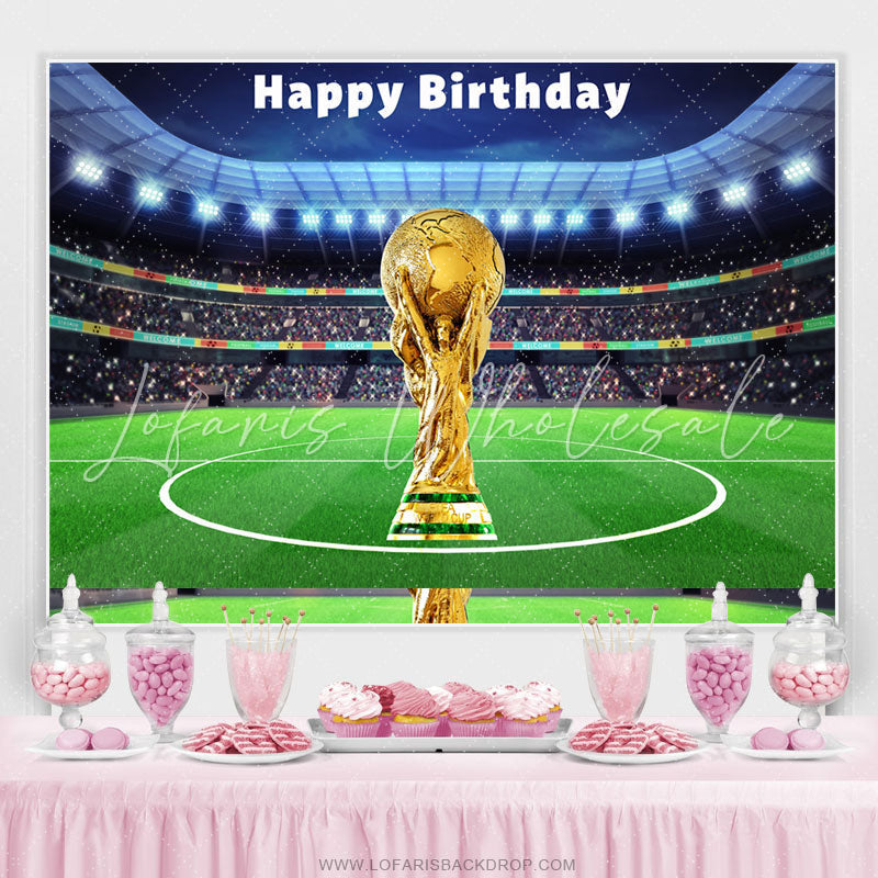 Lofaris Championship Trophy Field Happy Birthday Backdrop