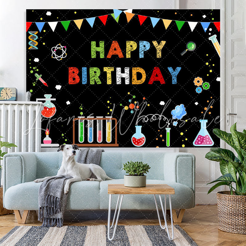 Lofaris Chemistry Laboratory And Abstract Birthday Backdrop