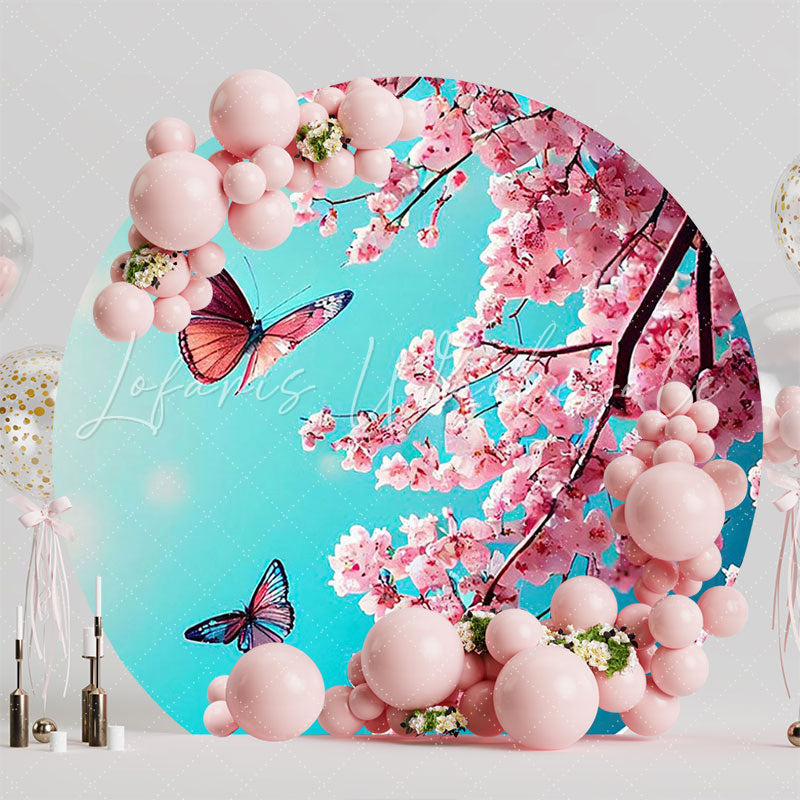 Cherry Blossom Round Backdrop for Spring Celebration