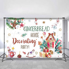Lofaris Chrismas Gingerbread House White Backdrop For Party