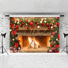 Lofaris Chrismas Tree Decoration Ball And Gifts Party Backdrop