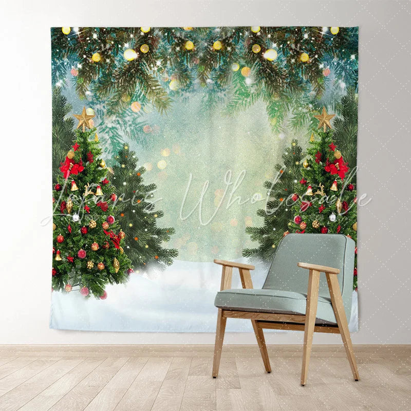 Lofaris Christmas Tree and Glitter Light Backdrop for