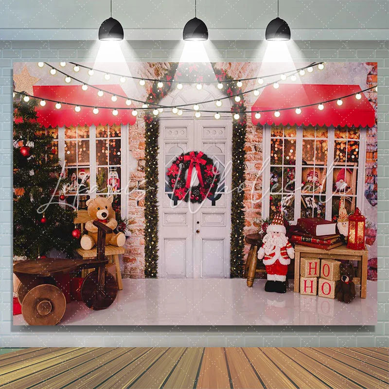 Lofaris Christmas tree Santa Claus light backdrop