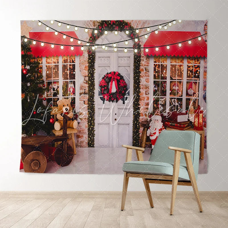 Lofaris Christmas tree Santa Claus light backdrop