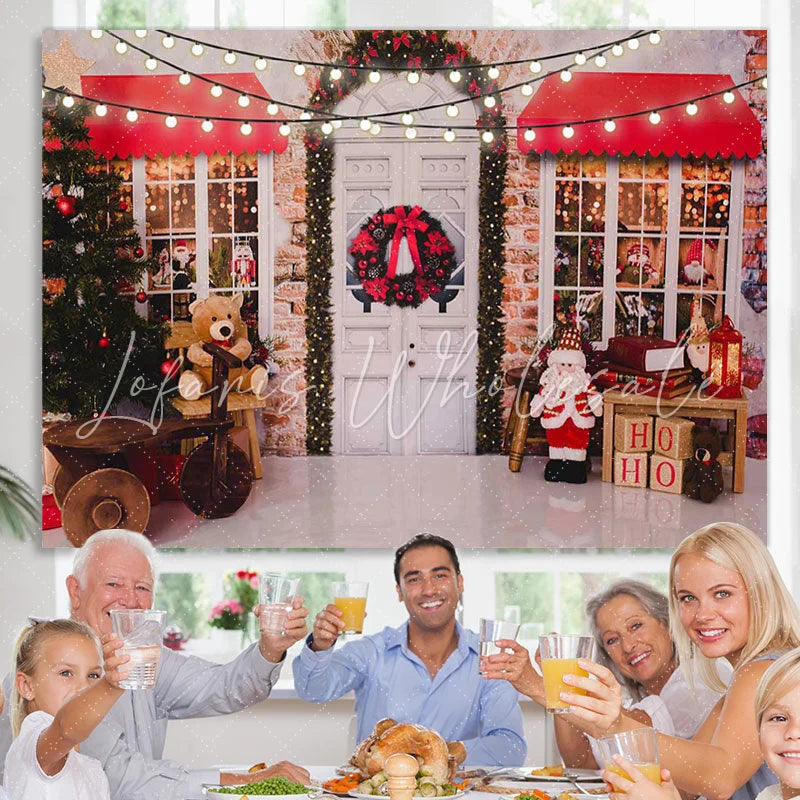 Lofaris Christmas tree Santa Claus light backdrop