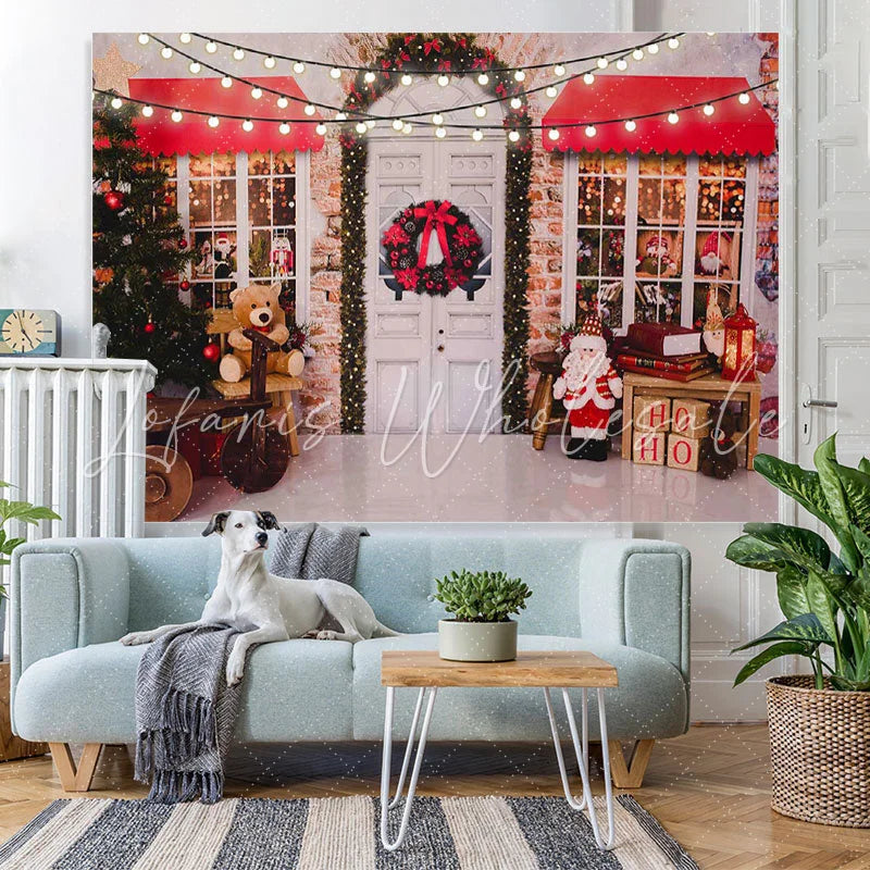 Lofaris Christmas tree Santa Claus light backdrop