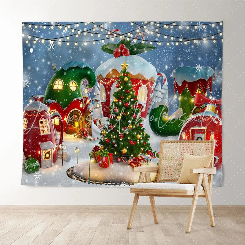 Lofaris Christmas Tree Snowflake Light Photoshoot Backdrop for Party