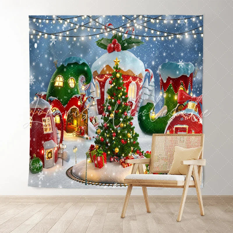 Lofaris Christmas Tree Snowflake Light Photoshoot Backdrop for Party