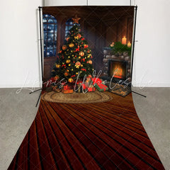 Lofaris Christmas Tree Warm Indoor Backdrop For Photography