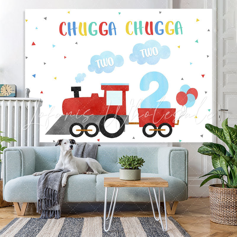 Lofaris Chugga Train 2nd Backdrop For Boy Birthday Party