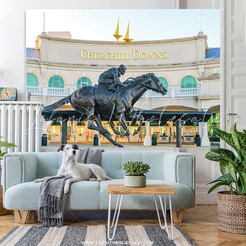Lofaris Churchill Downs Carrera Birthday Decro Backdrop Banner