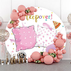 Lofaris Circle Gold Glitter Heepover Happy Birthday Backdrop