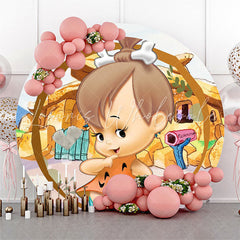 Lofaris Circle Little Baby Round Birthday Party Backdrop kit