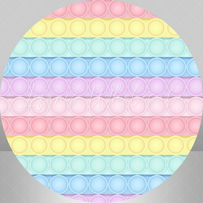 Lofaris Circle Pop It Toy Birthday Round Backdrops for Girl