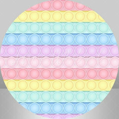 Lofaris Circle Pop It Toy Birthday Round Backdrops for Girl