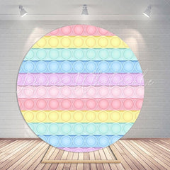Lofaris Circle Pop It Toy Birthday Round Backdrops for Girl