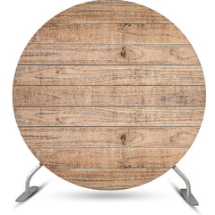 Lofaris Circle Wooden Textured Simple Baby Shower Backdrop