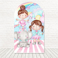 Circus Colorful Fun Tent Arch Backdrop For Carnival Party Day