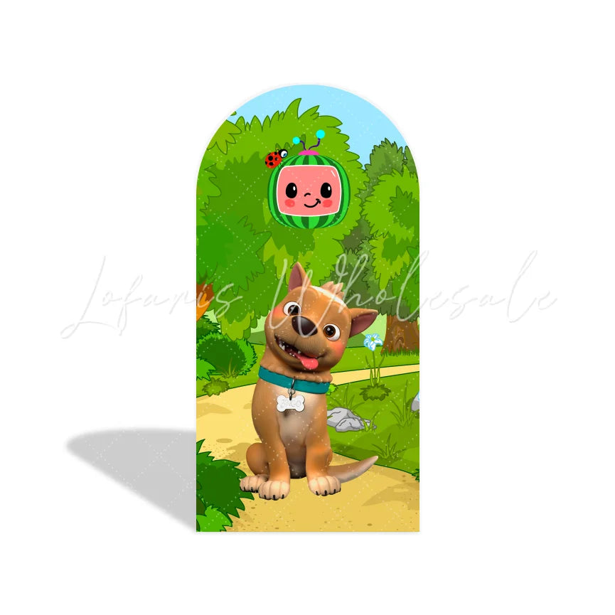 Cocomelon Theme Birthday Baby Shower Party Arch Backdrop Wall Cloth Cover