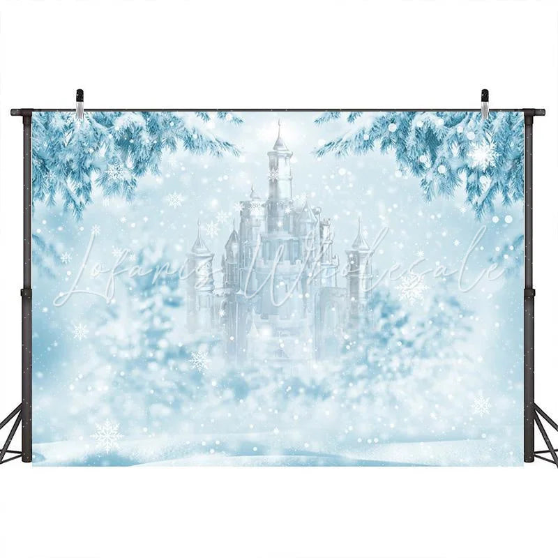 Lofaris Cold World With Snowflake And Castle Winter Backdrop