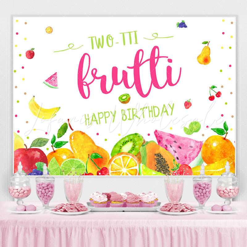 Lofaris Colored Fruits 2nd Happy Birthday Backdrop For Party