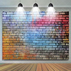 Lofaris Colorful Brick Wall Hip Hop Birthday Party Backdrop