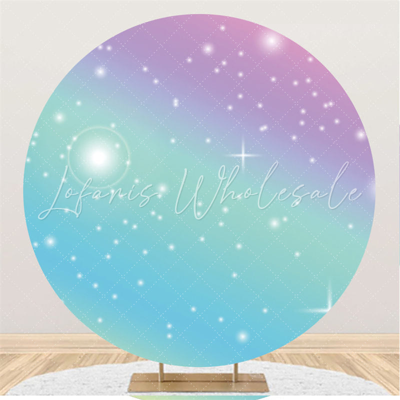 Lofaris Colorful Deram Glitter Round Happy Birthday Backdrop