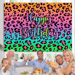 Lofaris Colorful Glitter Pattern Happy Birthday Backdrop