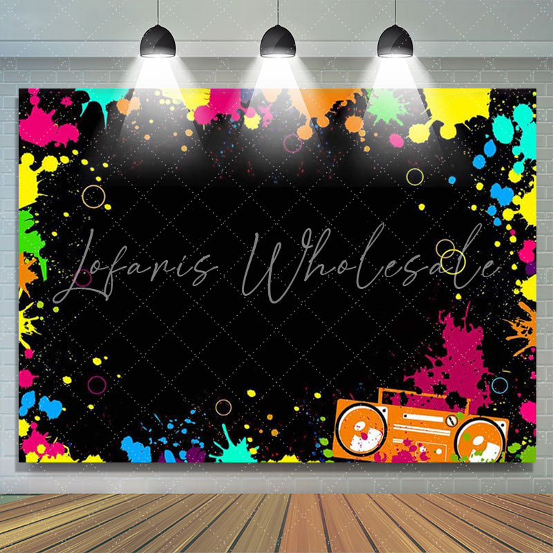 Lofaris Colorful Laser Ray Disco Retro Bance Birthday Backdrop
