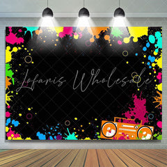Lofaris Colorful Laser Ray Disco Retro Bance Birthday Backdrop