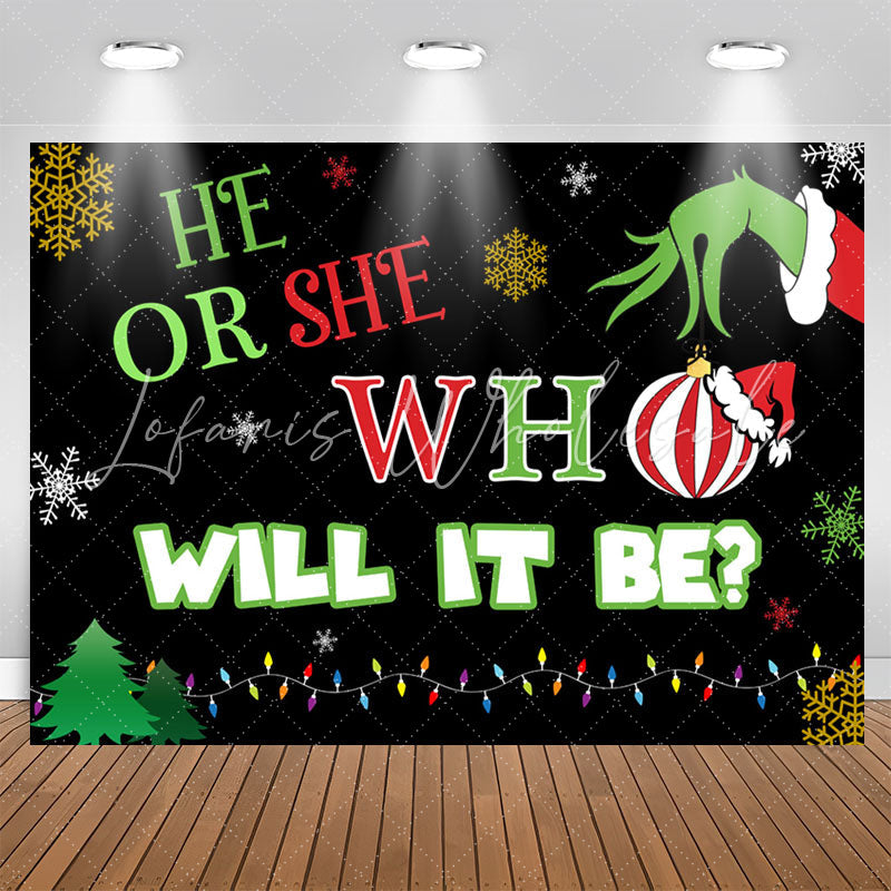 Lofaris Colorful Lights Snow Christmas Baby Shower Backdrop